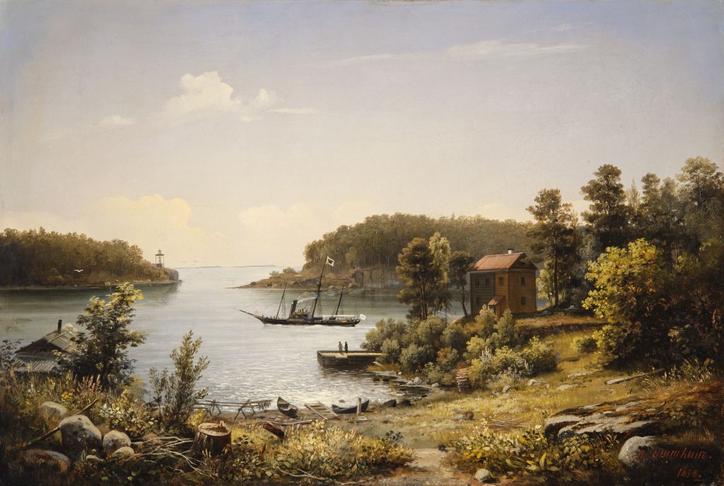 Niikkanan lahden maiseman on tallentanut kankaalle vuonna 1858 taidemaalari Ivan Shiskin. (Kuva: Uusi Valamo)